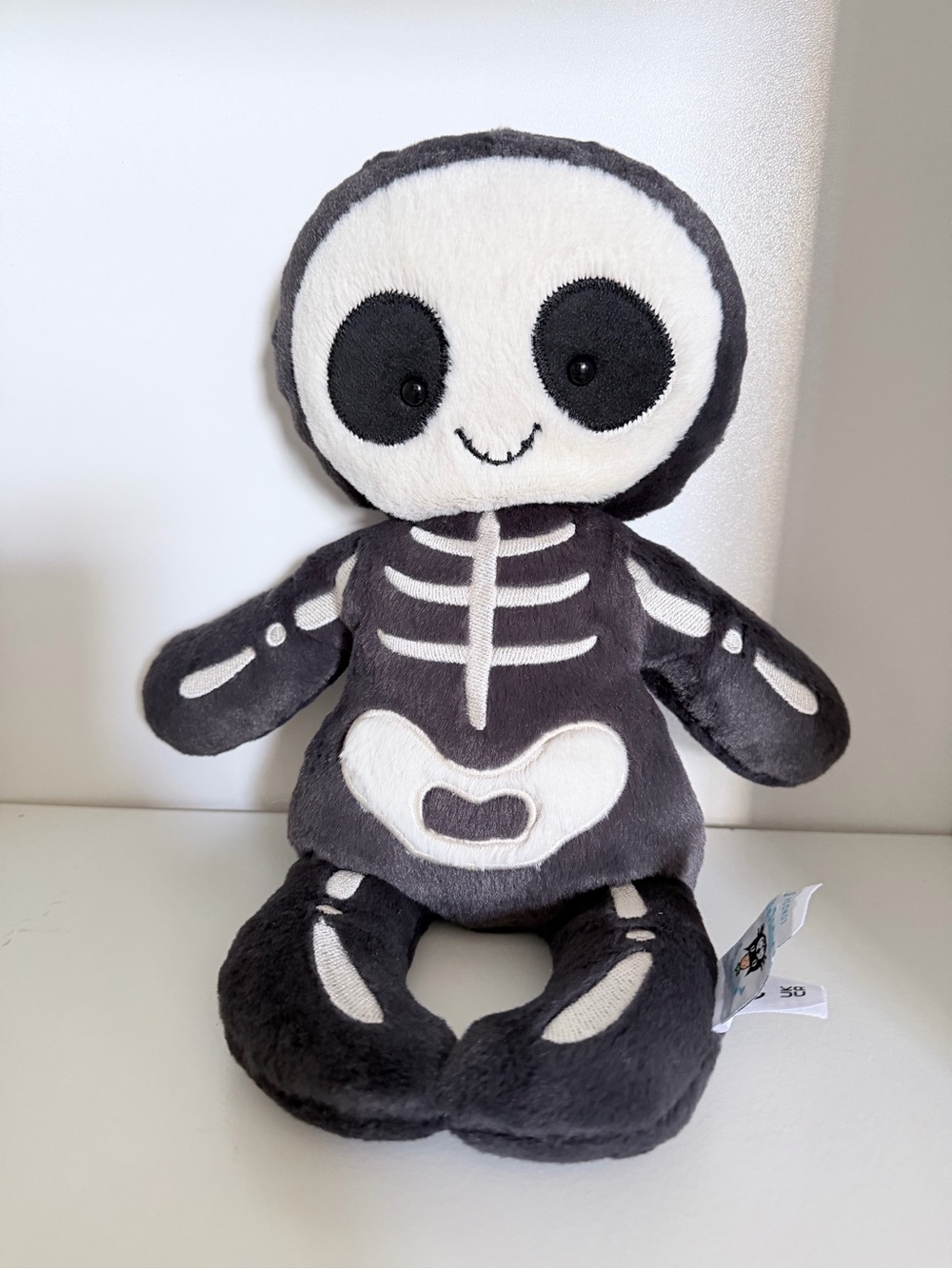 Jellycat Skeleton Bob Plush Black White Halloween Stuffed Animal